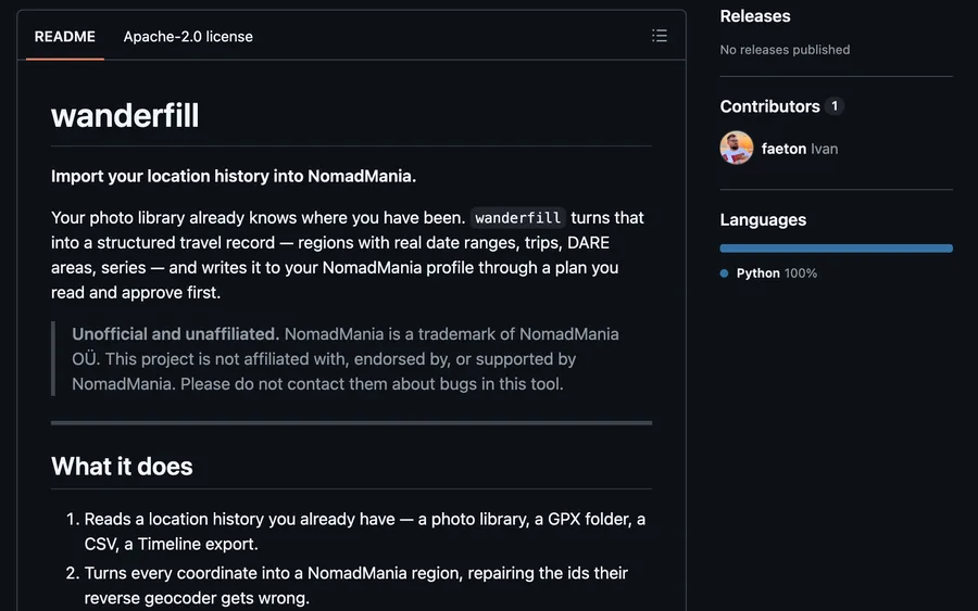 wanderfill — screenshot
